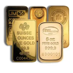 5oz Gold Bar Brand Varies .9999