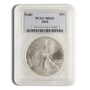 2002 Silver Eagle PCGS MS69