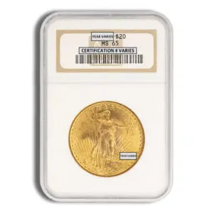 $20 Gold Saint-Gaudens Double Eagle NGC MS65