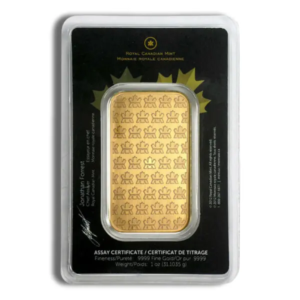 1oz Gold Bar Royal Canadian Mint