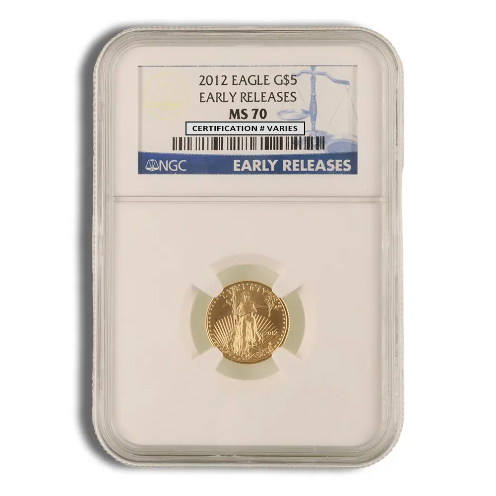 2012 1/10oz Gold Eagle $5 NGC MS70 ER