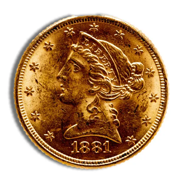 $5 Gold Liberty Half Eagle BU