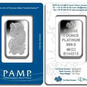 1oz Platinum Bar Brand Varies (Carded)