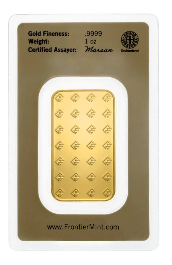 1oz Gold Bar Frontier Mint (Carded)