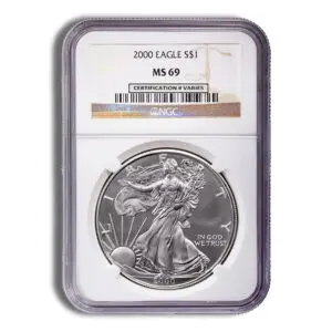 2000 Silver Eagle NGC MS69