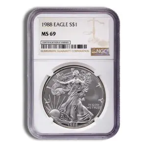 1988 Silver Eagle NGC MS69