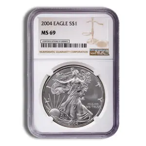 2004 Silver Eagle NGC MS69