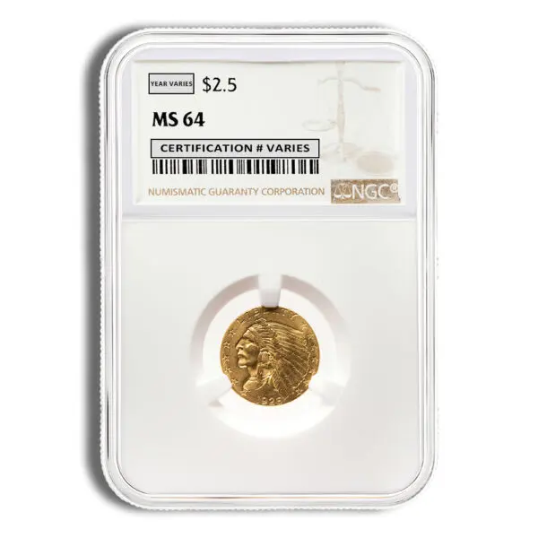 $2.5 Gold Indian Quarter Eagle NGC MS64