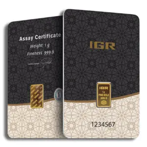 1 gram Gold Bar IGR Metals (Carded)