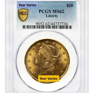 $20 Gold Liberty Double Eagle PCGS MS62