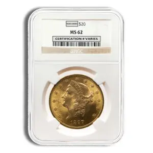 $20 Gold Liberty Double Eagle NGC MS62