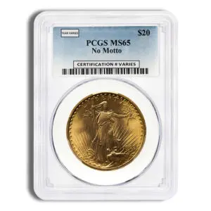 $20 Gold Saint-Gaudens Double Eagle PCGS MS65