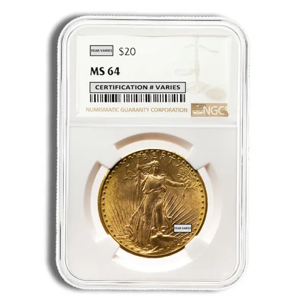 $20 Gold Saint-Gaudens Double Eagle NGC MS64