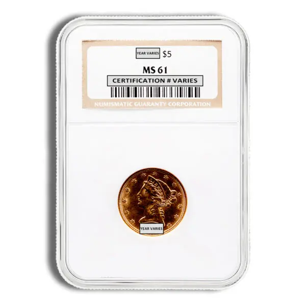 $2.5 Gold Liberty Quarter Eagle NGC MS61