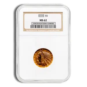 $5 Gold Indian Half Eagle NGC MS62