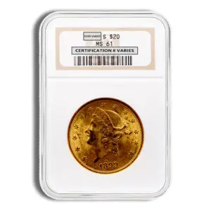 $20 Gold Liberty Double Eagle NGC MS61