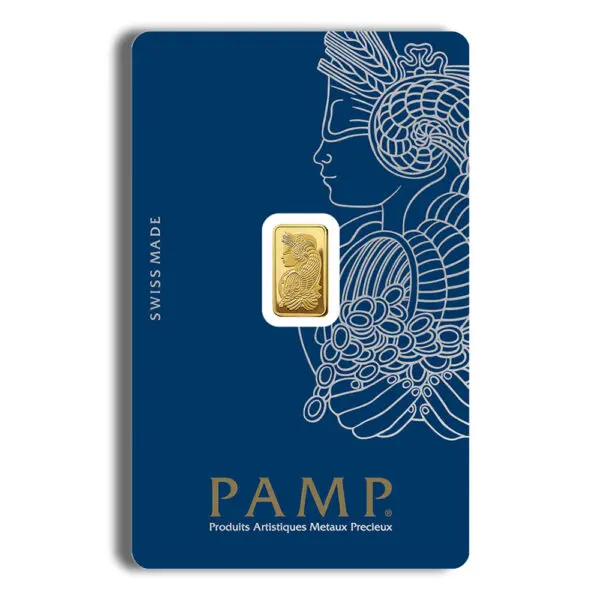 1 gram Gold Bar PAMP Fortuna (Carded)