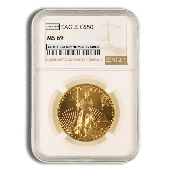 1990 1oz Gold Eagle $50 NGC MS69