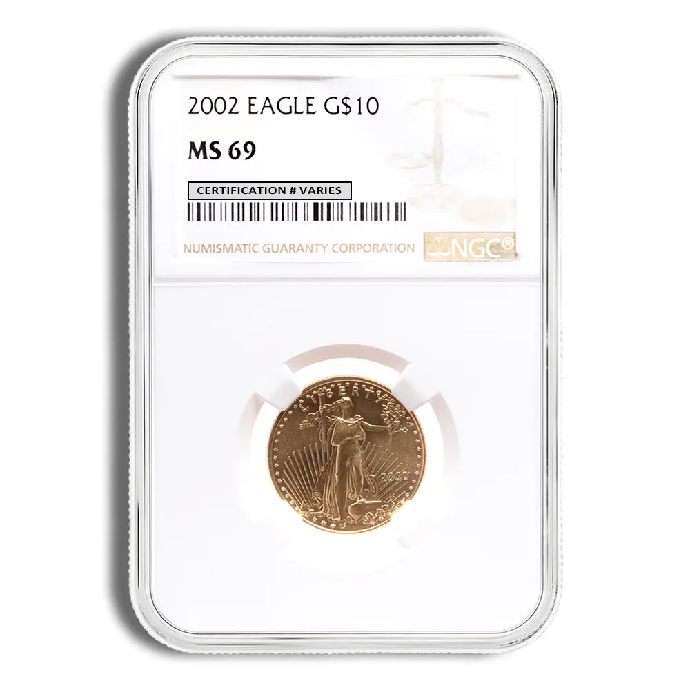 2002 1/4oz Gold Eagle $10 NGC MS69