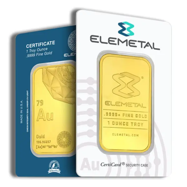 1oz Gold Bar Elemetal (Carded)