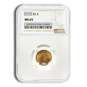 $2.5 Gold Liberty Quarter Eagle NGC MS65