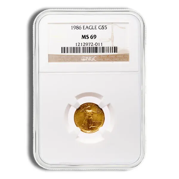 1986 1/10oz Gold Eagle $5 NGC MS69