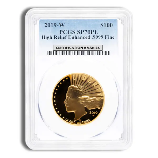 2019-W Liberty High Relief Gold Coin PCGS SP70PL