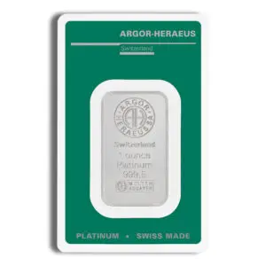 1oz Platinum Bar Argor-Heraeus (Carded)